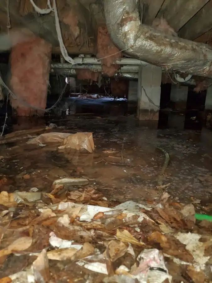 Crawl space flood assessment for Commercial Water Damage Restoration in Baraboo