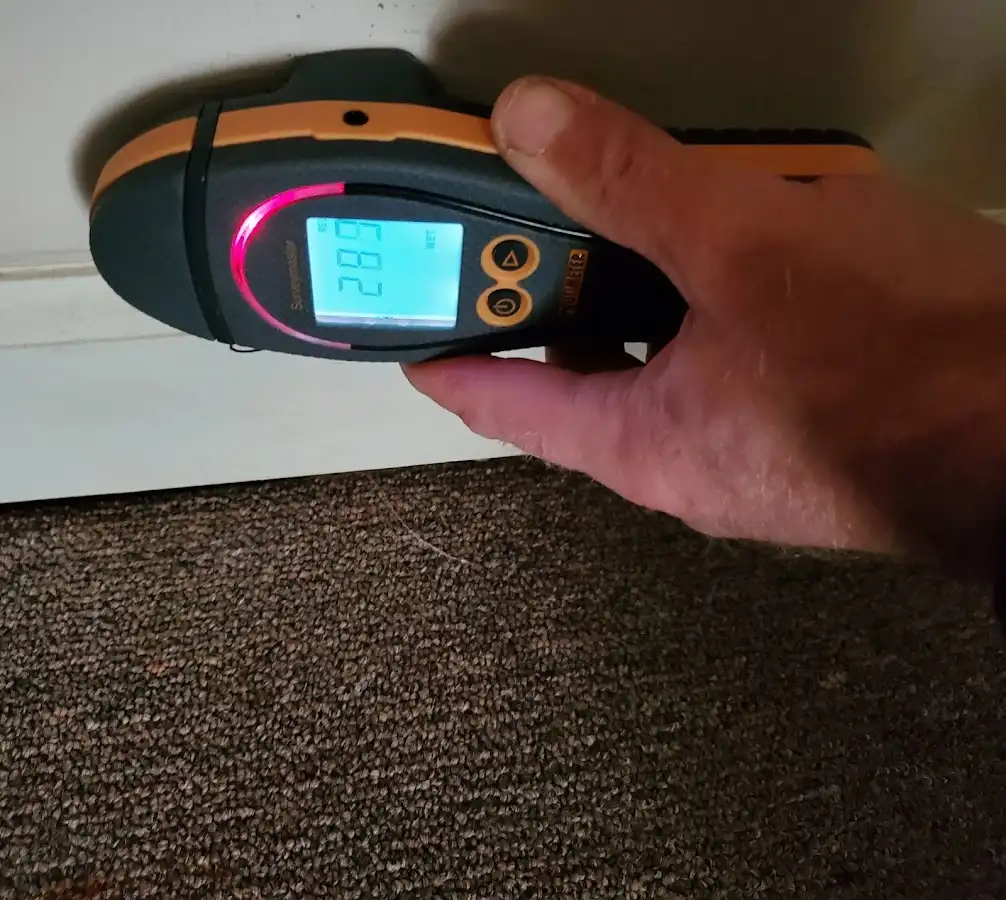 Moisture detection at baseboard during Mold Inspection & Testing in Baraboo